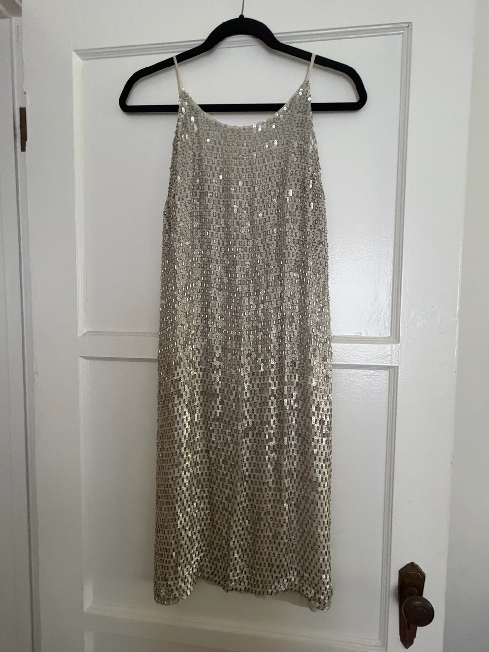 All Saints - Sequined Slip Dress in Silver